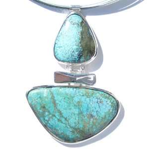Natural Turquoise Necklace Set In .925 Sterling Silver