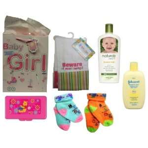  New Baby GIRL Gift Set, Includes: Safety 1st Naturals Bubble Bath 