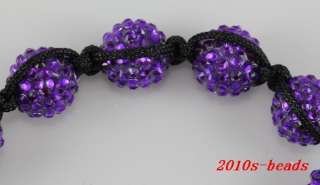 Xmas Gift rhinestones Pave Ball Beads friendship Bracelet 11mm  
