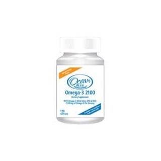 Ocean blue omega 3 2100 mg dietary supplement softgels, natural orange 