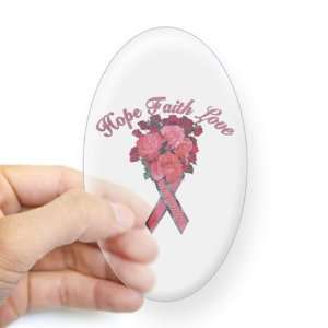   (Oval) Cancer Pink Ribbon Survivor Hope Faith Love 