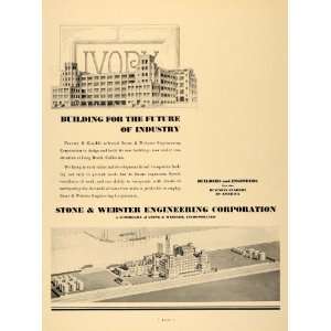   Ad Stone Webster Engineering Building Construction   Original Print Ad