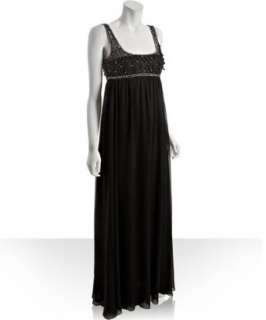 Notte by Marchesa black lace dangling bead empire gown   up to 