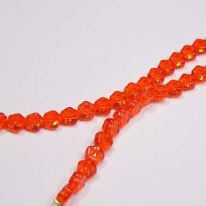     Pressed Beads   Size 6mm, Orange, 1 Strand   12cm 