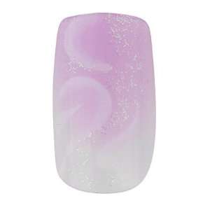   /Lavender Swirl w/ Glitter Glue/Stick/Press On Artificial/False Nails