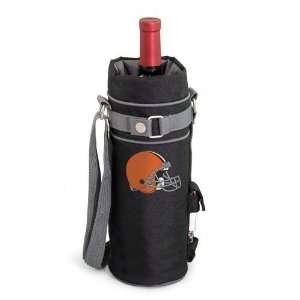 Cleveland Browns Single Bottle Wine Sack (Black):  Sports 
