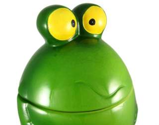 Incredibly Cute Green Frog Ceramic Cookie Jar  