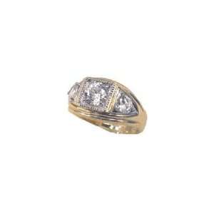 Cubic Zirconia 3 Stone Ring 18kt Gold EP Size 9 14 Lifetime Guarantee 