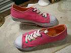Justice Lace Up Canvas Sneakers SZ 1 Bright Pink.Preowned