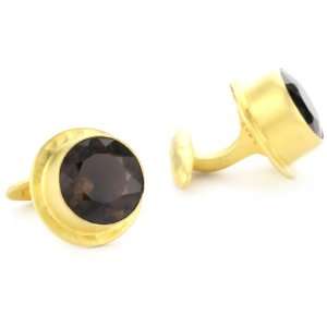   : Heather Benjamin Sea Smoky Topaz Gold Plated Cuff Links: Jewelry