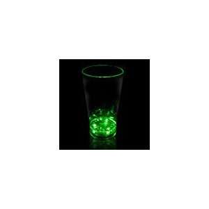   oz Green L.E.D. Flashing Light Up Pint Glasses