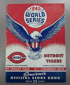 1940 World Series Program Cincinnati Red vs Detroit Tigers  