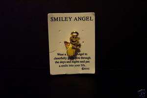 smiley face ANGEL PIN CROSS smile happy  