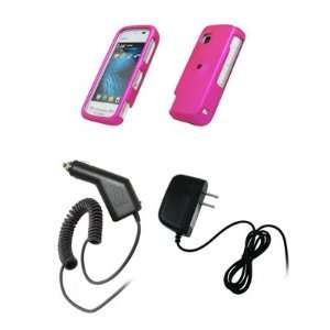  Nokia Nuron 5230   Hot Pink Rubberized Snap On Cover Hard 