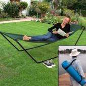 PORTABLE FOLDAWAY HAMMOCK WITH STAND AND CARRY BAG  