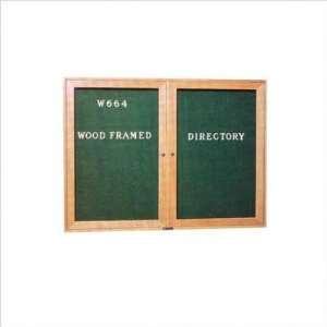   36H x 48Wide Wood Framed Directory with Glass Doors: Office Products