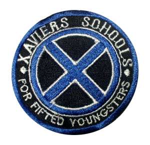 MEN Logo Suit Silver Embroidered Patch Marvel Heroes  