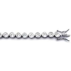 Sterling Silver Tennis Bracelet Patterned with Interconnected Crafty 