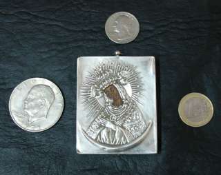 Interesting old silver and oil small icon  