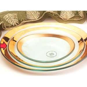  AnnieGlass Retro Gold Oval Salad Plate