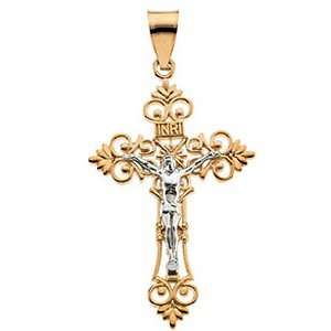   Crucifix 63.5x41.75mm   14kt Two Tone Gold/14kt yellow gold Jewelry
