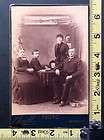 Antique Cabinet Photo Card of Family of Four at Table   IDd as