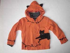   Simon Halloween Orange Black Cat Sweater Turtleneck Shirt 2 Pc Girls 6
