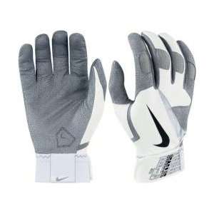Nike GB0305 Diamond Elite Pro Batting Gloves   White/Pewter  