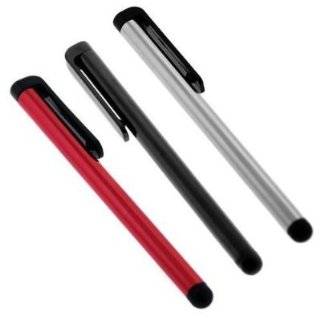 Pack of Universal Touch Screen Stylus Pen ( Red + Black + Silver 