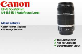 Canon EF S 55 250mm f/4 5.6 IS II Autofocus Lens for Digital SLR 
