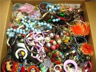 HUGE 14+LBS VINTAGE NOW JUNK CRAFT ALTERED ART JEWELRY LOT (4 