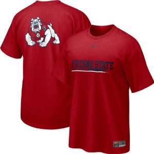  Nike Fresno State Bulldogs Cardinal Red Practice T shirt 