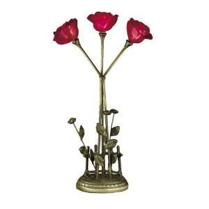 Dale Tiffany Lighting TT101257 Rose Three Light Table Lamp in Antique 