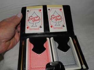   Playing Card Set   With Score Pads, Pencils, Cards, Case NOS  