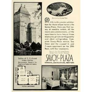  1936 Ad Savoy Plaza Suites Apartments Renting New York 