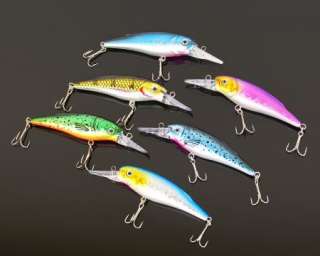 6PCS CRANKBAIT FISHING LURES BAIT TACKLE 6 color lot new sell Free 