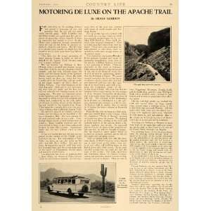  1927 Article Apache Trail Motoring Vacation Hugh Gordon 