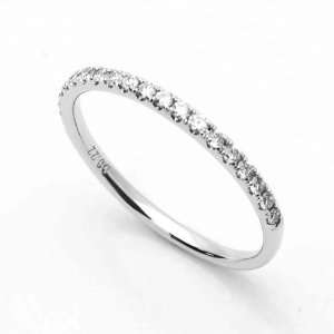 18K white gold 0.22ct Natural Diamond Engagement Ring Wedding Band (G 