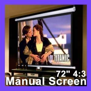  72 4:3 Manual Pull Down Projector Projection Screen Self 