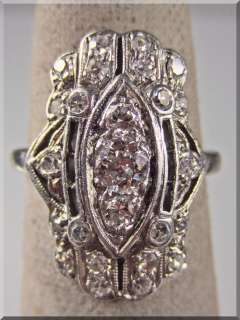 Elegant Vintage .80 Carat Prism Lite Filigree Mine Cut Diamond Ring 