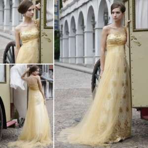 NEW Gorgeous Gold Long Evening Gowns/Wedding Dresses #8050594  