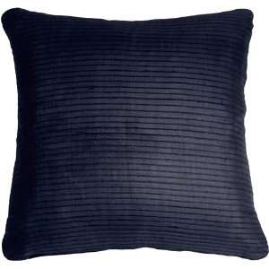  Pillow Decor   Ribbed Silk Navy Blue 17x17 Throw Pillow 