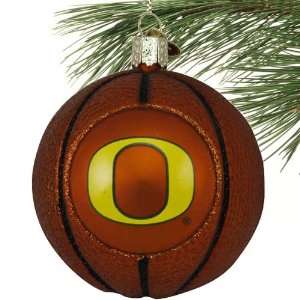  NCAA Oregon Ducks Glass Basketball Ornament: Home 