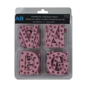  Rhinestone Chipboard Letter Stickers Pink Electronics