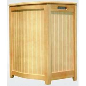   Bowed Front Laundry Wood Hamper in Natural with Int