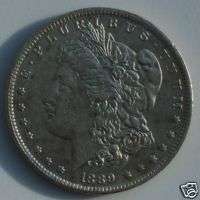 1889 o Morgan Silver Dollar AU+  