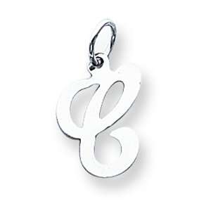  Sterling Silver Stamped Initial C Charm: Jewelry