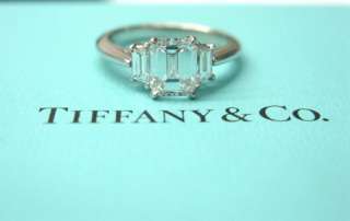Tiffany & Co PLAT Emerald Trapeze Diamond Ring 1.93CT  