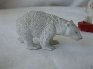 Antique 6 Germany Hertwig Christmas Sledding Snow Babies Polar Bears 