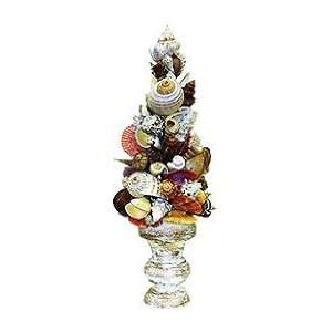  Assorted Large Shell Topiary on Wood Base